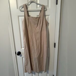 Old Navy Strapless Linen Beige Dress
